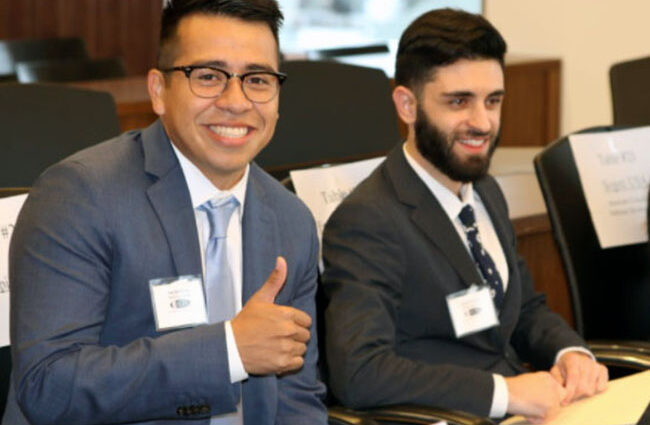 students in training session