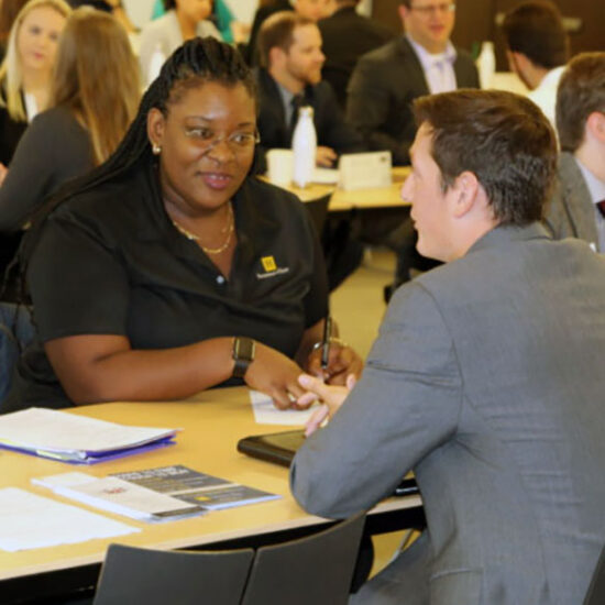 Employer interviewing student