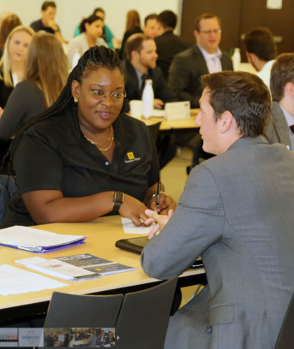 Employer interviewing student