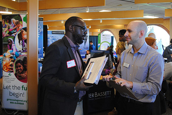two men at career fair