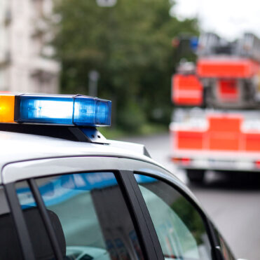 Police car and fire engine truck