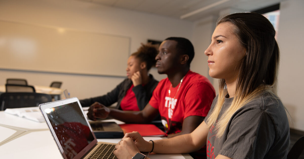 student at laptop