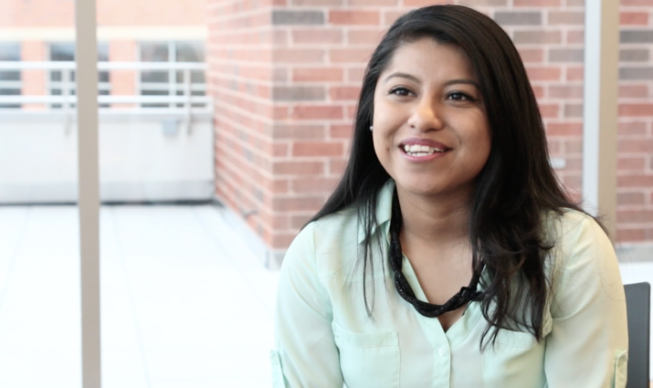female minority student smiling