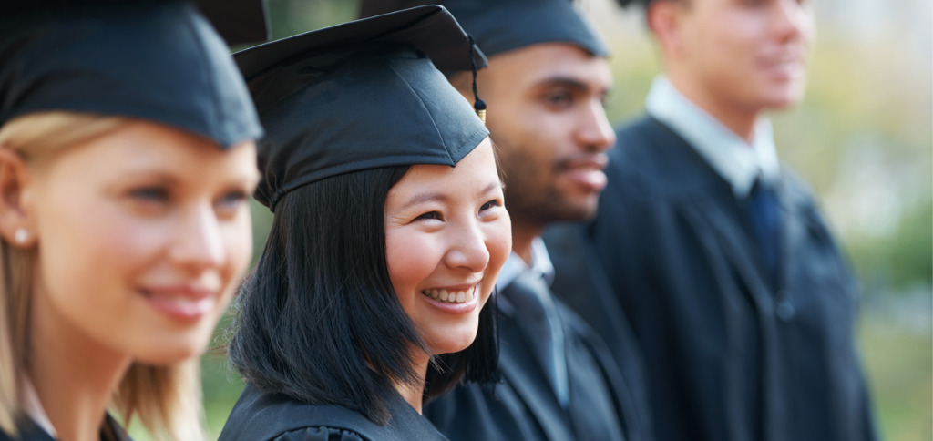 Asian student at commencement