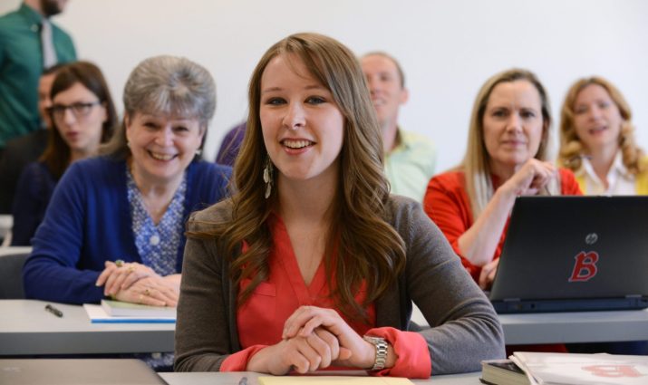 Adult female in classroom, portrait, professional