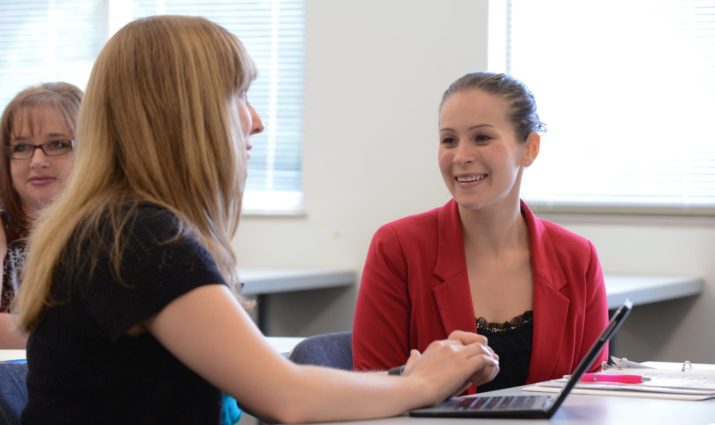 Adult female in classroom, portrait, professional