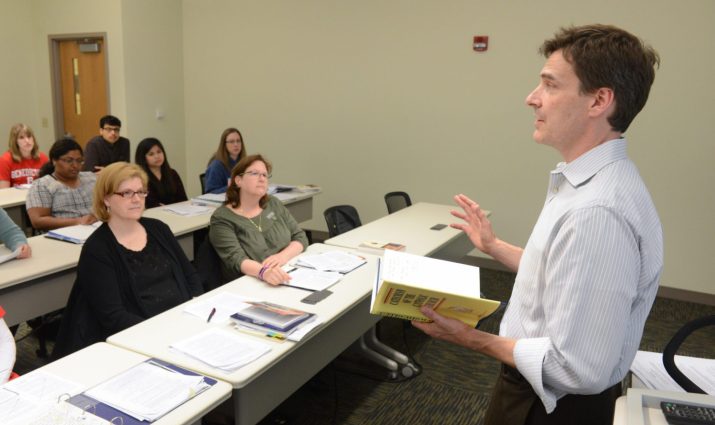 adult students, classroom, professor, teaching