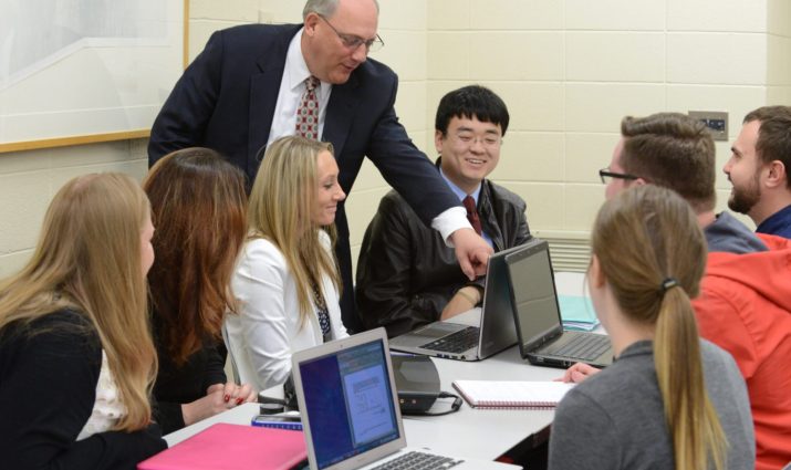 adult students, professor, classroom, group study