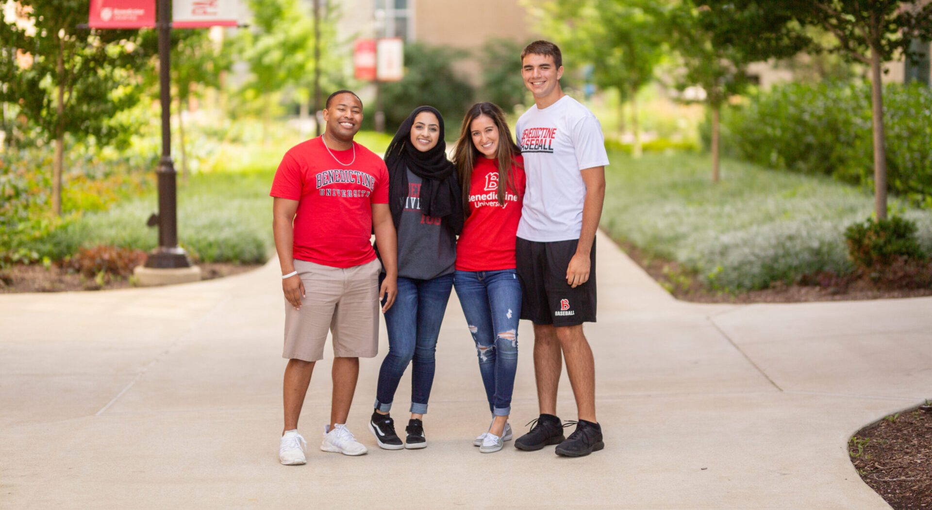 Student group posed, outside, diversity
