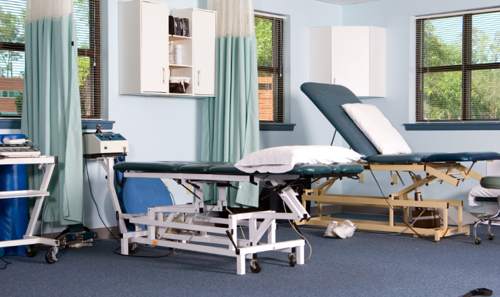 room full of physical therapy equipment