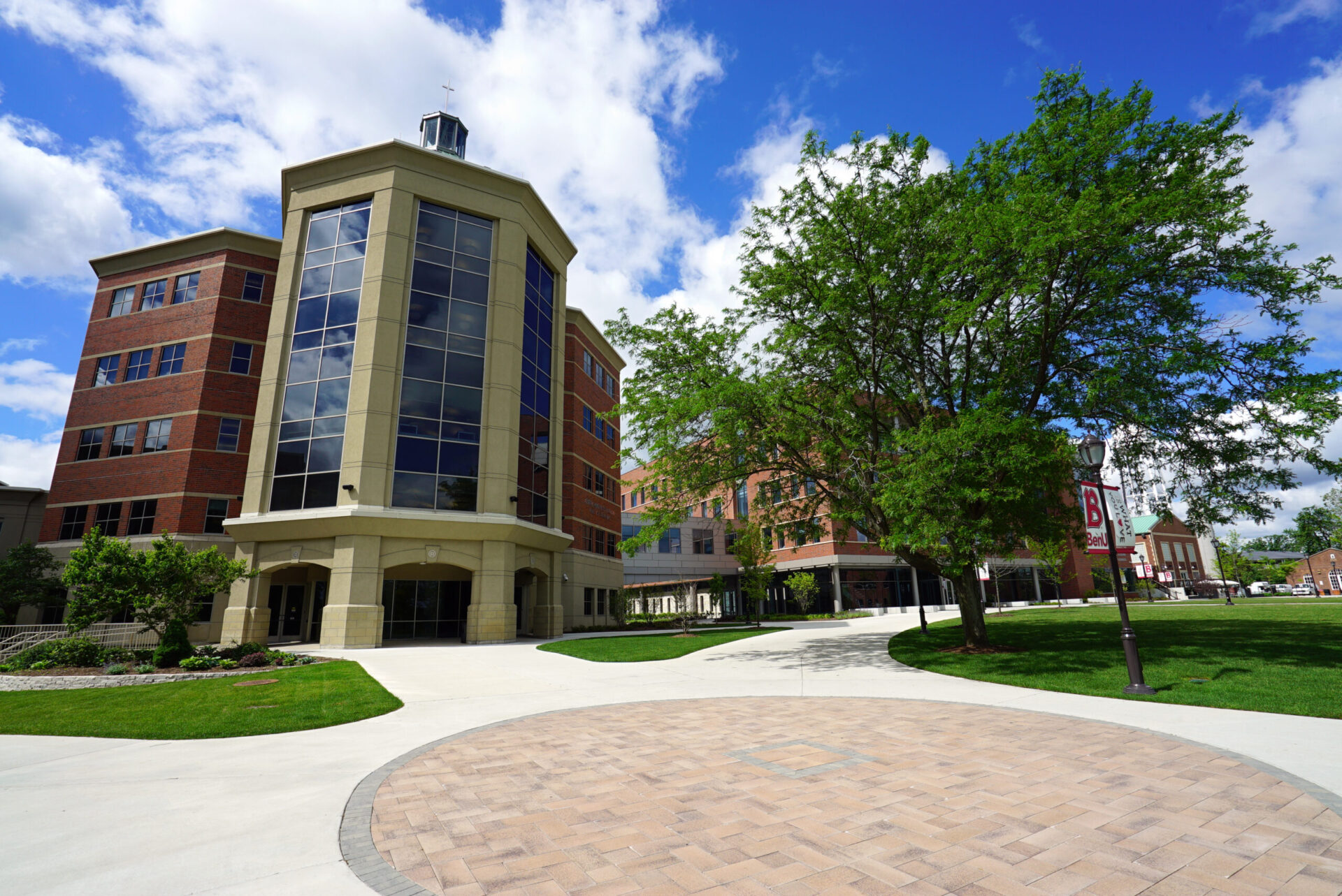 Kindlon exterior partial quad, campus, building