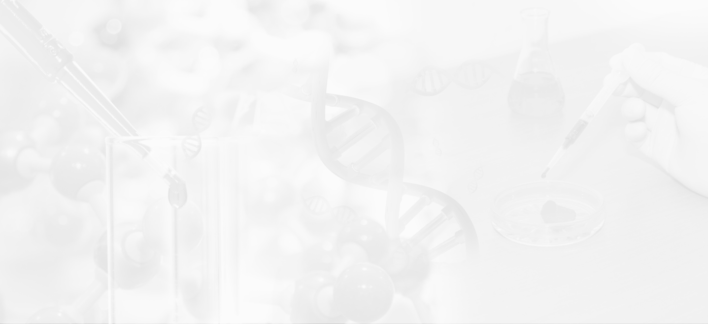 double helix and hand holding dropper filed with liquid; image has a white overlay; Biochemistry and Molecular Biology programs