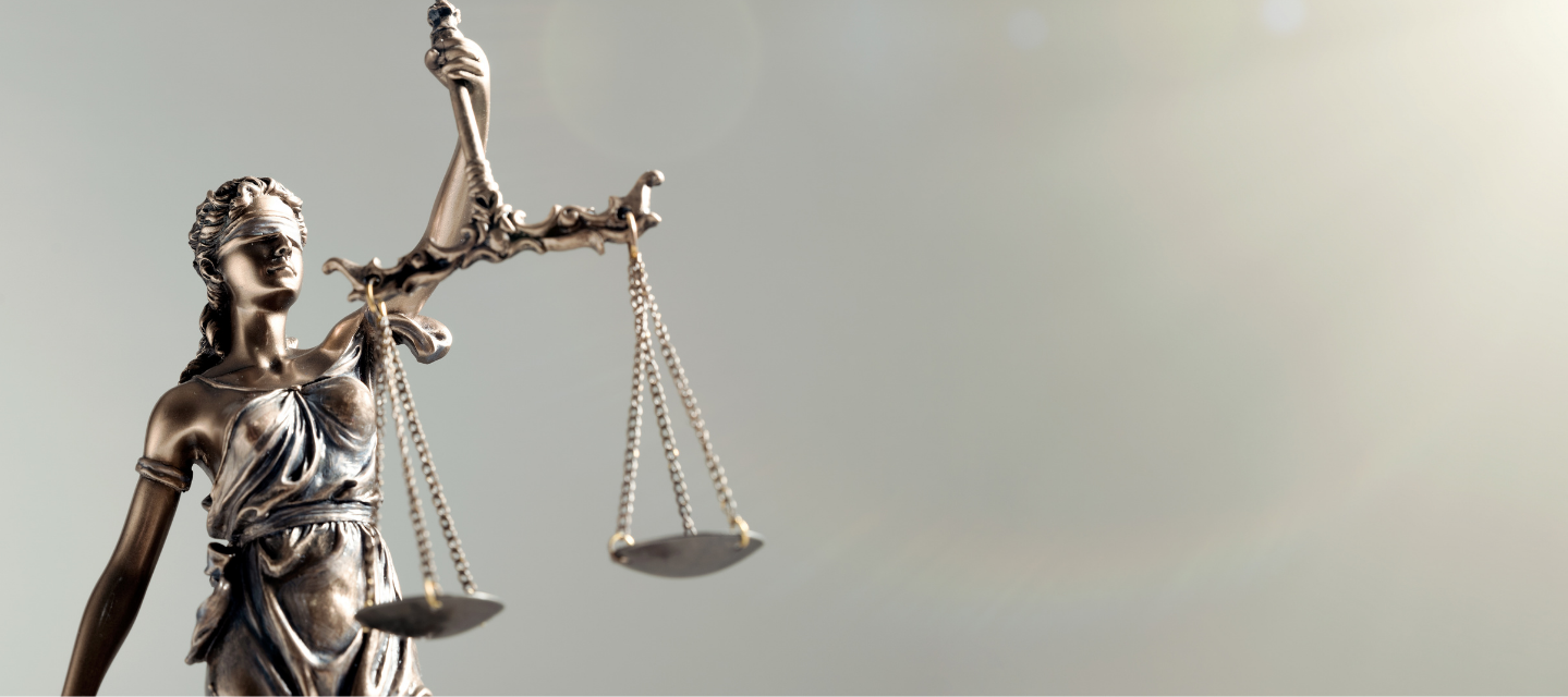 statue of Justice is blind; criminology program