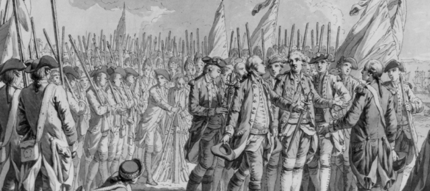 historical photo of George Washington and Confederate soldiers with muskets; History