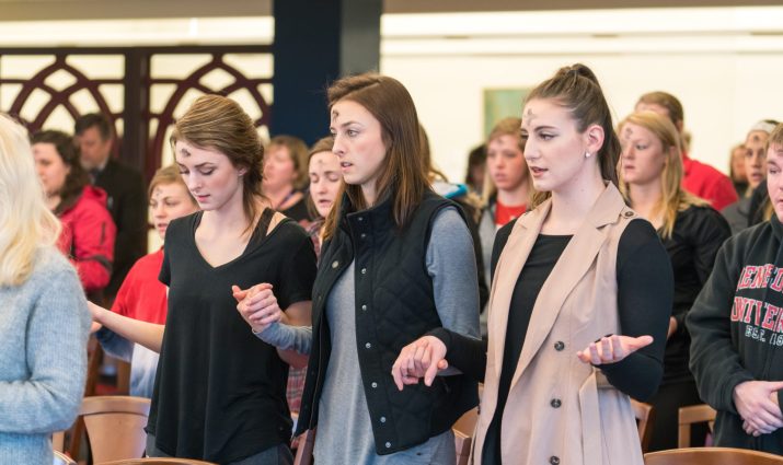campus ministry, ash wednesday, chapel, catholic, prayer