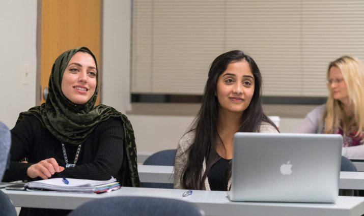 female students in classroom, studying, MPH