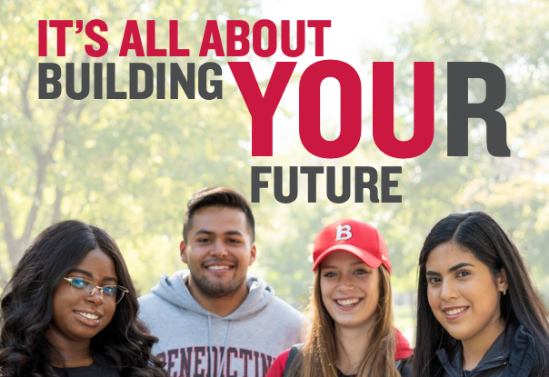 SOAR "it's all about building YOUR Future" with four students smiling