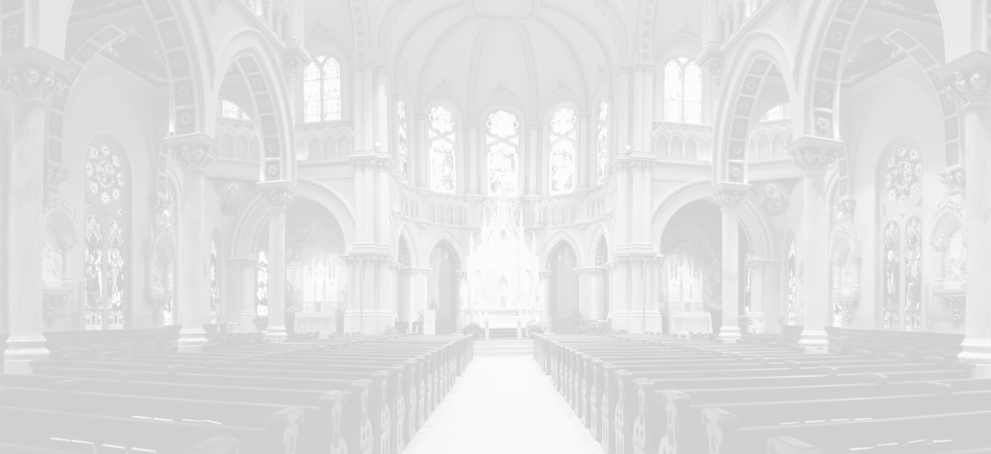 photo of a grand cathedral, image has white overlay; Catholid high school award