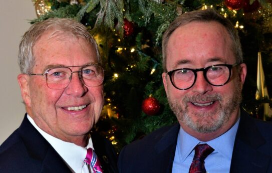 President Gregory with Mr. Atkinson at 2022 Alumni Achievement event