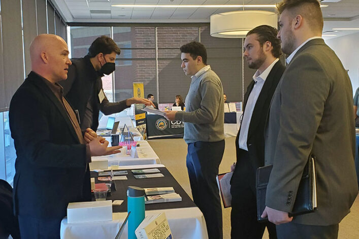 employer with students at Job-a-Palooza