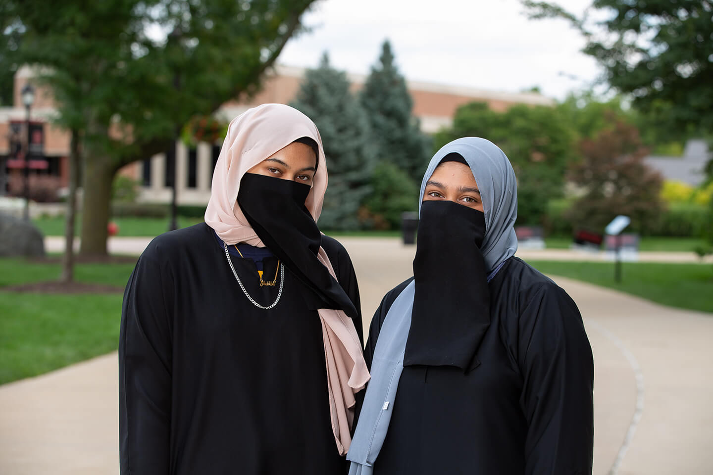 female students on campus