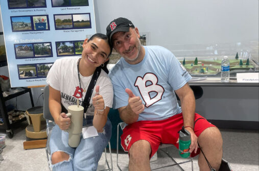 Dean of Students with student at B Impactful event