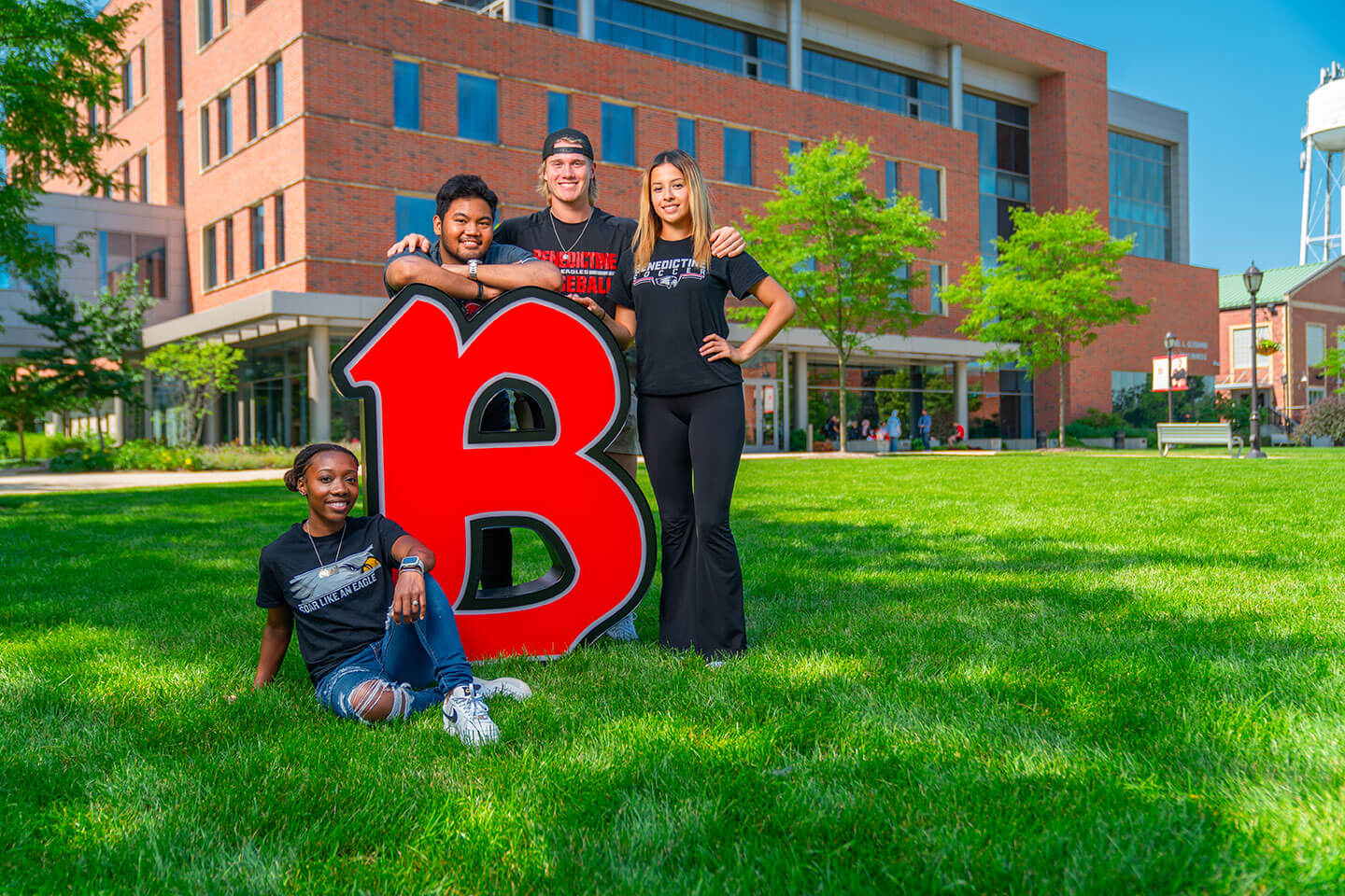 student group with "B" on Lisle Quad