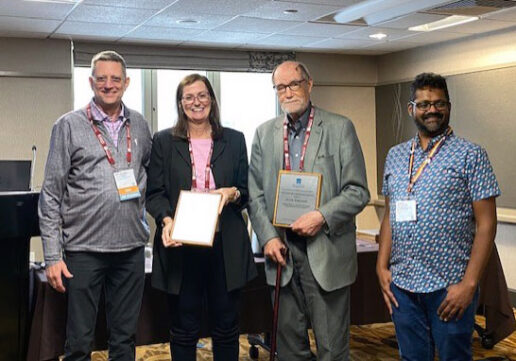 Yaeger and Sorensen receiving the Pasmore Award 2023