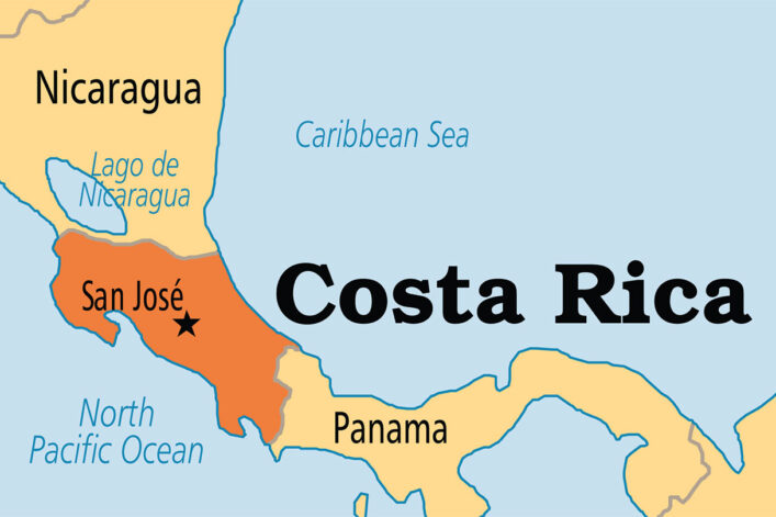 Costa Rica location on map