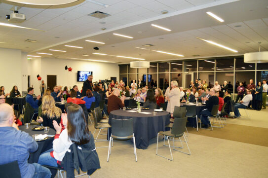 retirement party in Sorensen Hall